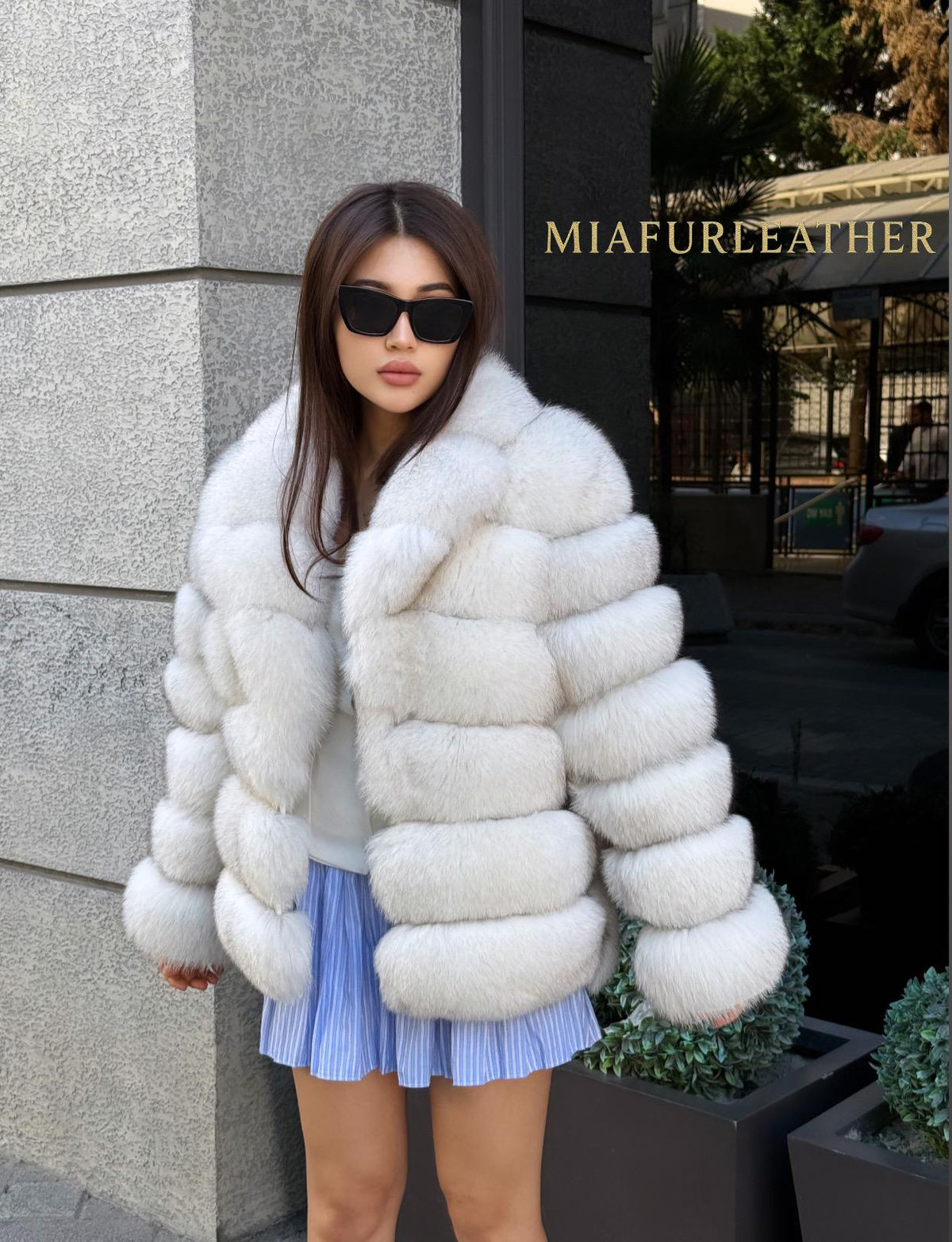 White Fox Fur Jacket for Women | Handmade Natural Luxury Winter Fur Coat