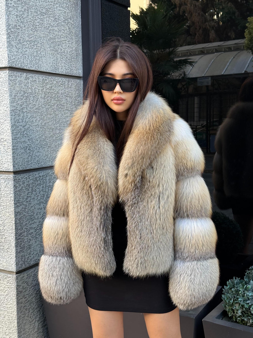 Gold Fox Fur Jacket: Short Golden Fox Fur Coat.- Women Fox Fur Jacket.- Premium Fox Fur Coat.. Fox Fur