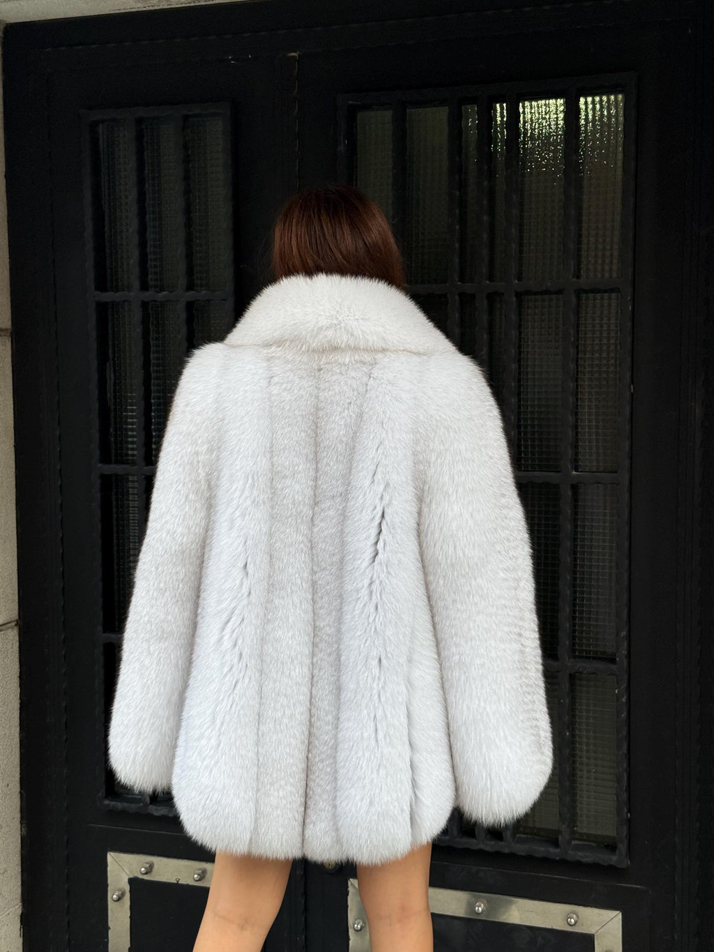 White Fox Fur Jacket | Luxury Women’s Handmade Long Fur Coat