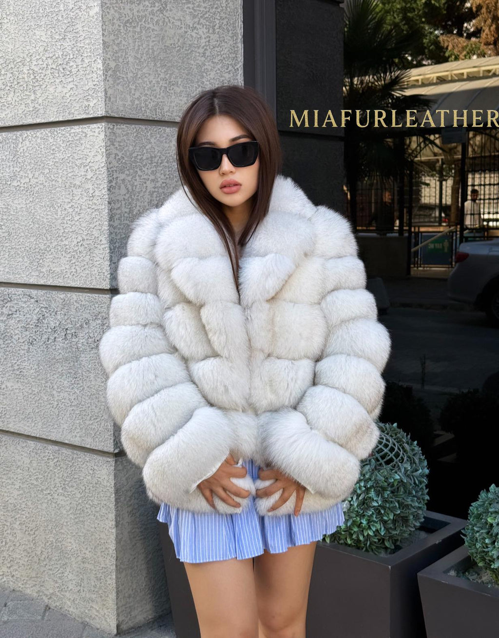 White Fox Fur Jacket for Women | Handmade Natural Luxury Winter Fur Coat