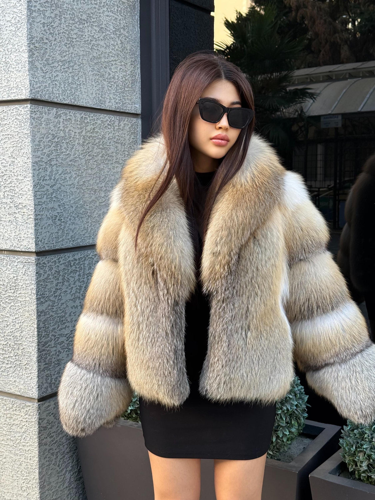Gold Fox Fur Jacket: Short Golden Fox Fur Coat.- Women Fox Fur Jacket.- Premium Fox Fur Coat.. Fox Fur