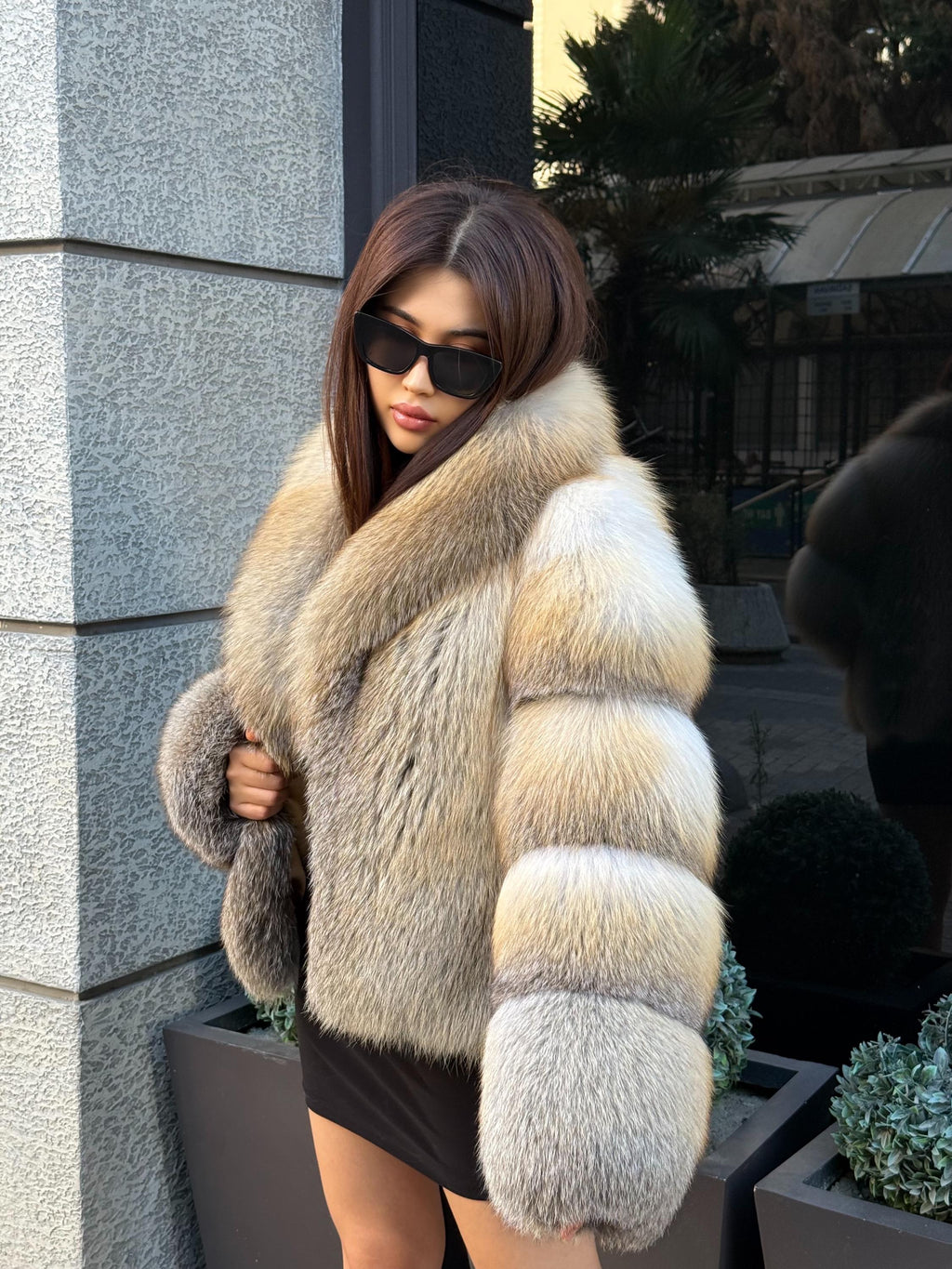 Gold Fox Fur Jacket: Short Golden Fox Fur Coat.- Women Fox Fur Jacket.- Premium Fox Fur Coat.. Fox Fur