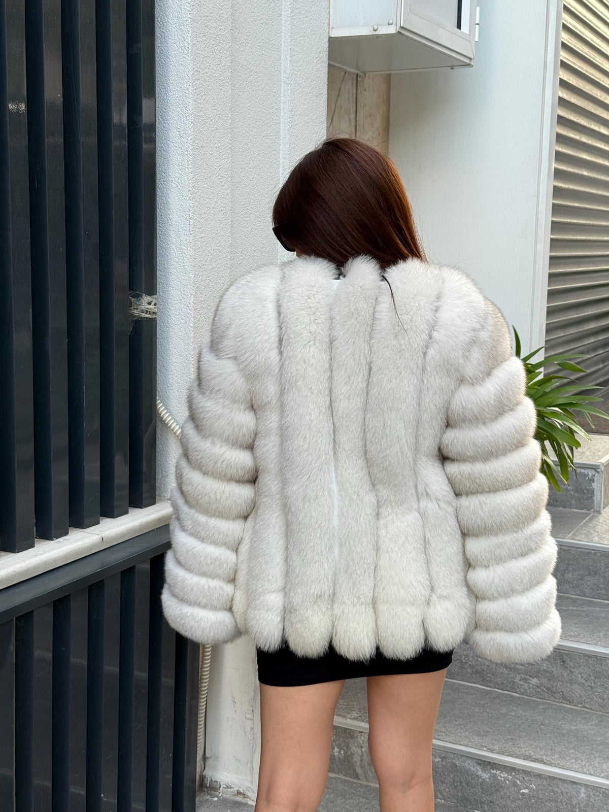 White Fox Fur Jacket, Women Fox Fur Jacket, Short Fox Fur Coat, Natural Fox Fur Jacket.— Fox Fur