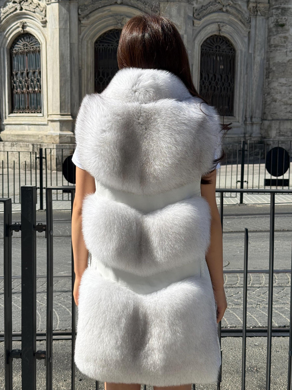 Women White Fox Fur Vest, Real Fox Fur, Handmade Vest For Women | Long Fox Fur Vest | Gift Ideas | Luxury Vest | Genuine Fur Vest