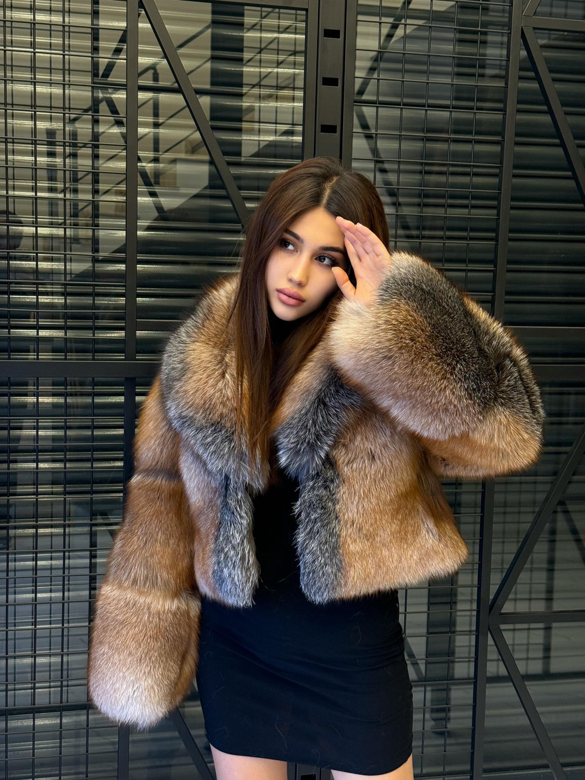 Women’s Golden Fox Fur Jacket: Short Luxury Winter Coat For Women