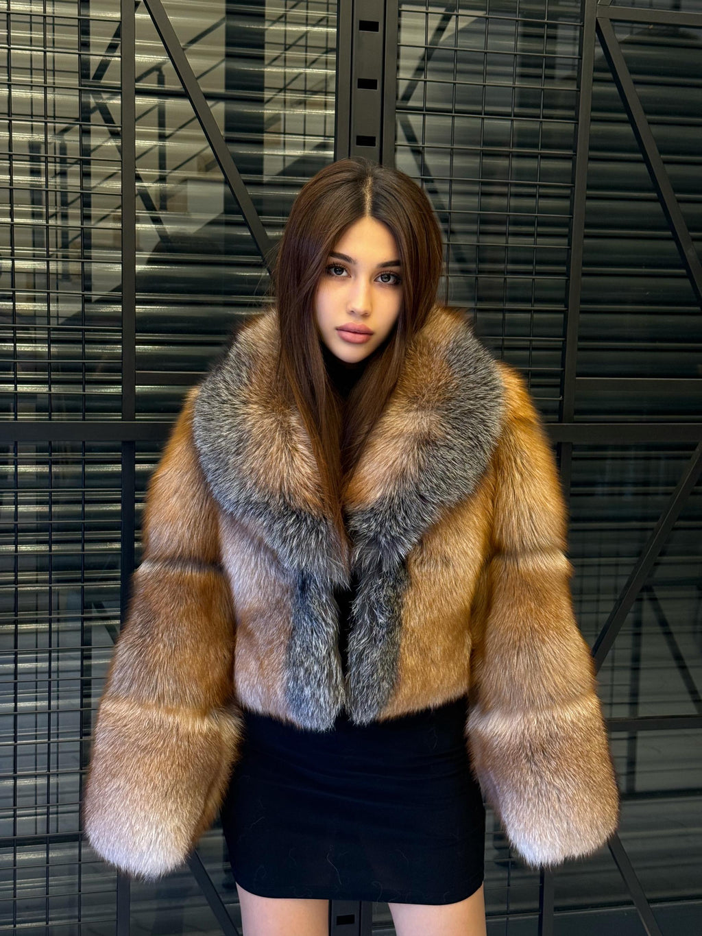 Women’s Golden Fox Fur Jacket: Short Luxury Winter Coat For Women