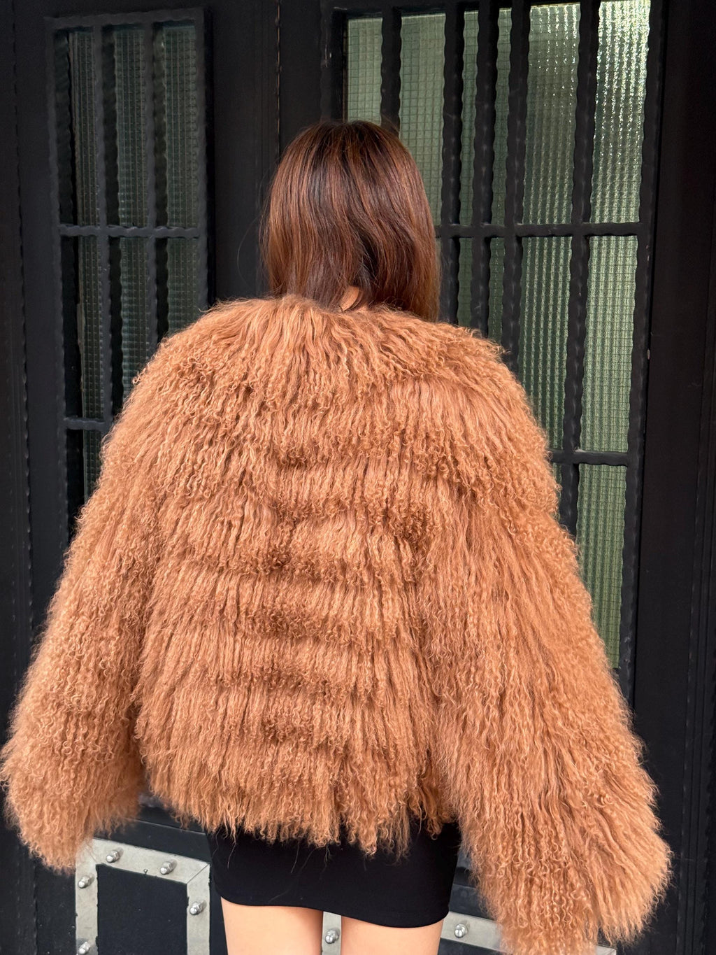 Brown Women Luxury Sheepskin Tibetan Fur Coat | Handmade Winter Fluffy Lamb Fur Outerwear | Full Skin Shaggy Mongolian Tibetan Fur Coat
