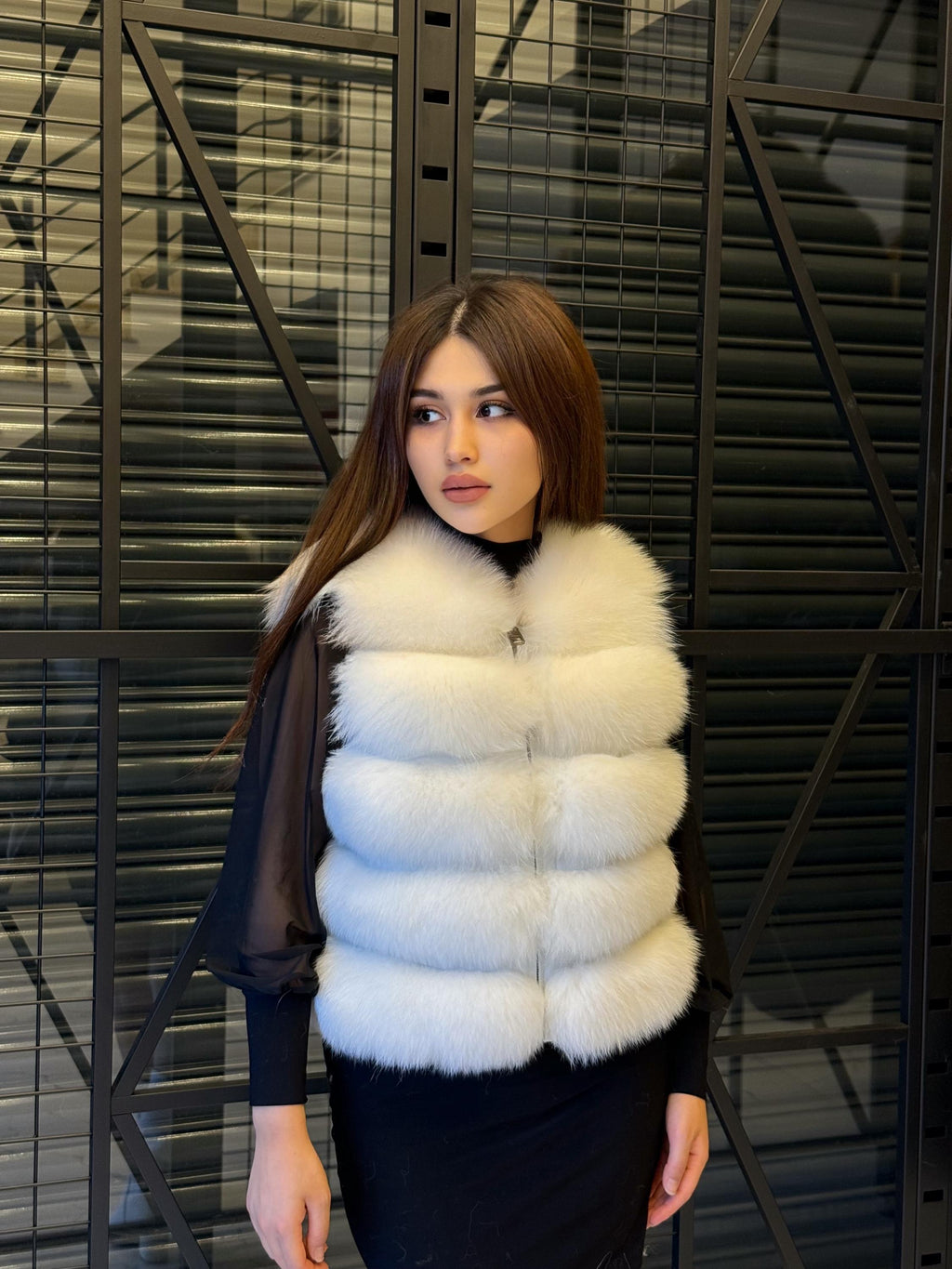 White Fox Fur Jacket: Short Luxury Winter Fur Coat For Women