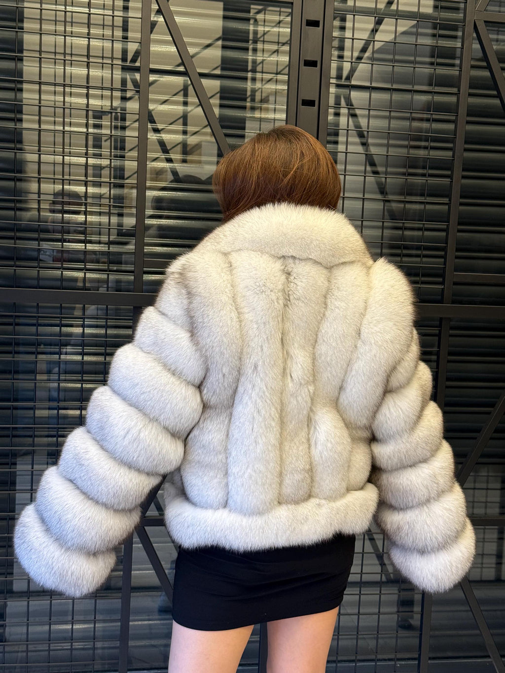 White Fox Fur Jacket, Women’s Handmade Short Fur Coat