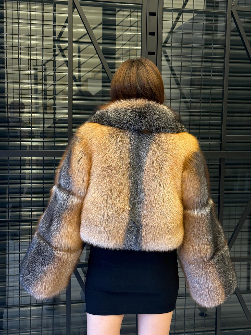 Women’s Golden Fox Fur Jacket: Short Luxury Winter Coat For Women