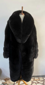 Long White Fox Fur Coat, Unisex Fox Fur Jacket. Women Fox Fur Jacket, Men Fox Fur Coat