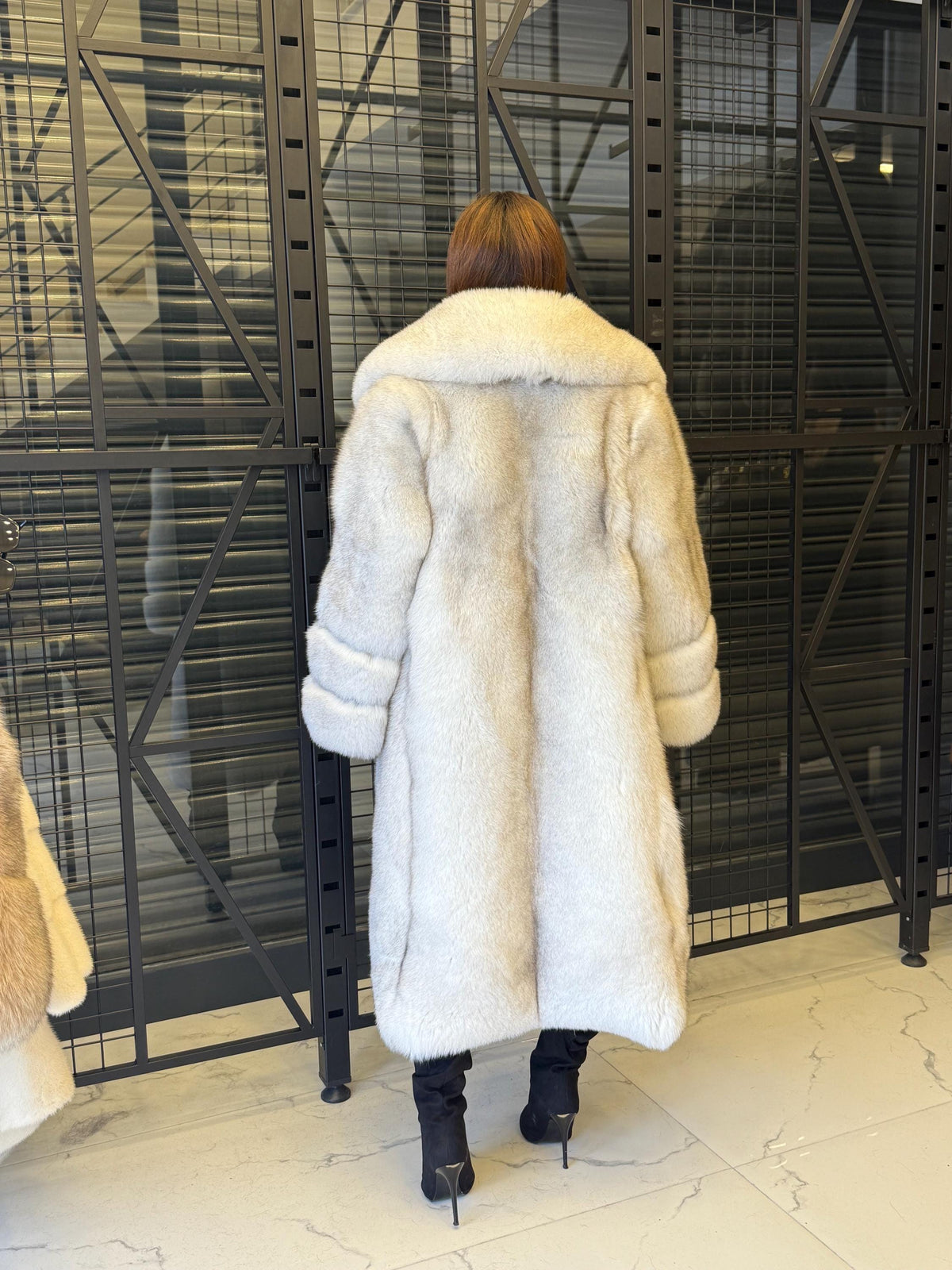 Long White Fox Fur Coat, Unisex Fox Fur Jacket. Women Fox Fur Jacket, Men Fox Fur Coat