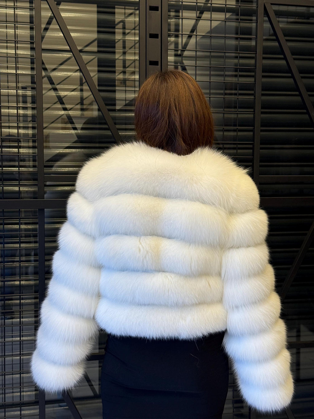 White Fox Fur Jacket: Short Luxury Winter Fur Coat For Women
