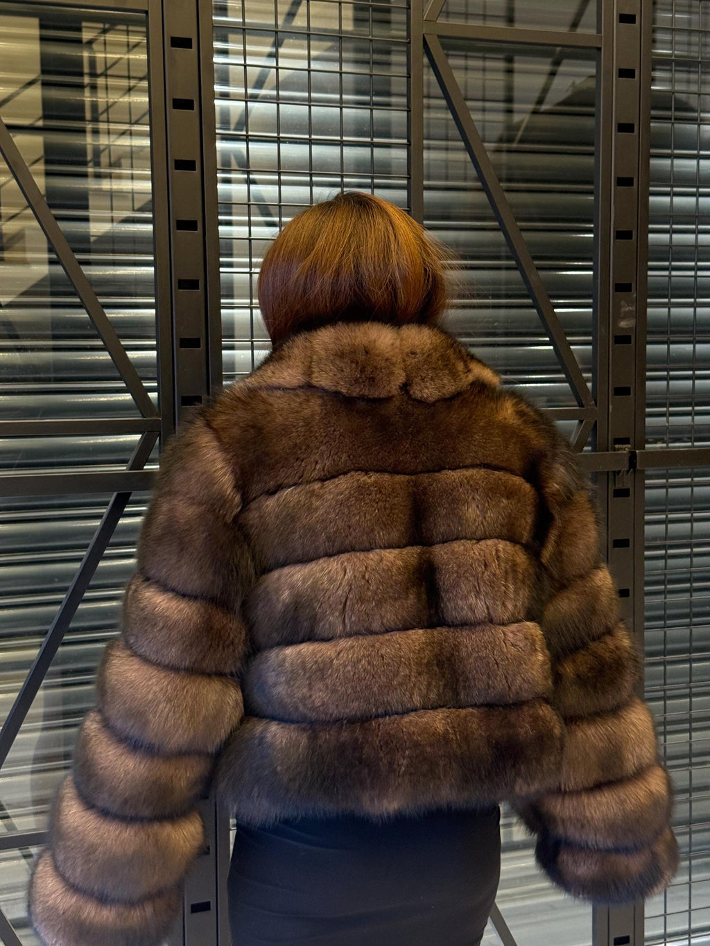 Brown Fox Fur Jacket: Limited Edition Sable Color Women Fur Coat