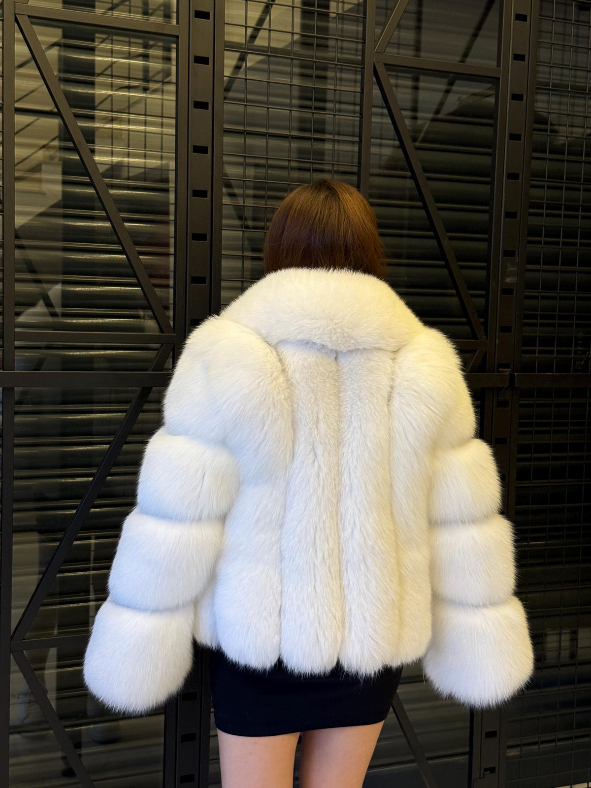 Shadow White Fox Fur Jacket. Short Fox Fur Jacket. Arctic White Fox Fur Jacket, Arctic Fox Fur Coat. Women Fox Fur Jacket