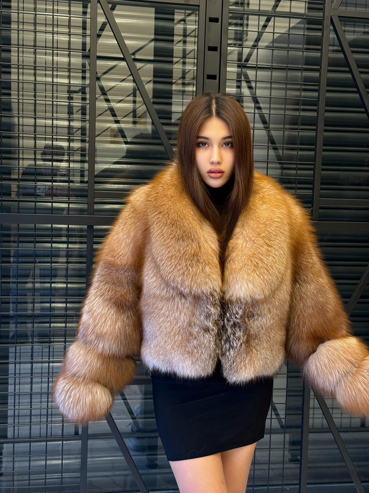 Luxury Fox Fur Jacket, Handmade Winter Fur Coat. Short Fox Fur Coat. Women Fox Fur Jacket. Red Fox Fur Jacket