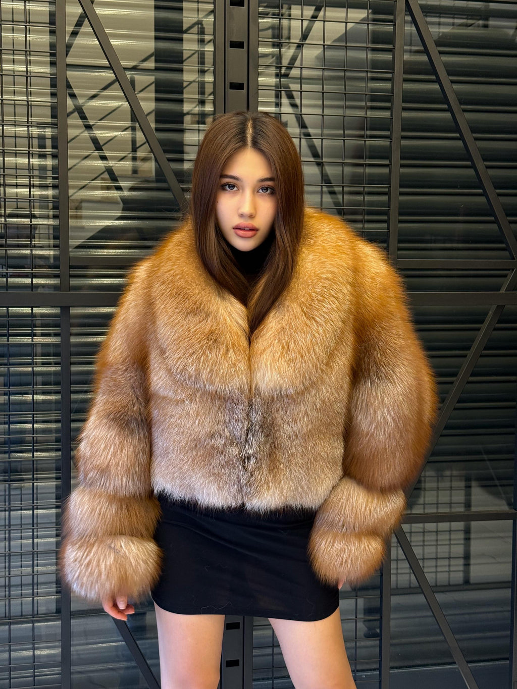 Luxury Fox Fur Jacket, Handmade Winter Fur Coat. Short Fox Fur Coat. Women Fox Fur Jacket. Red Fox Fur Jacket