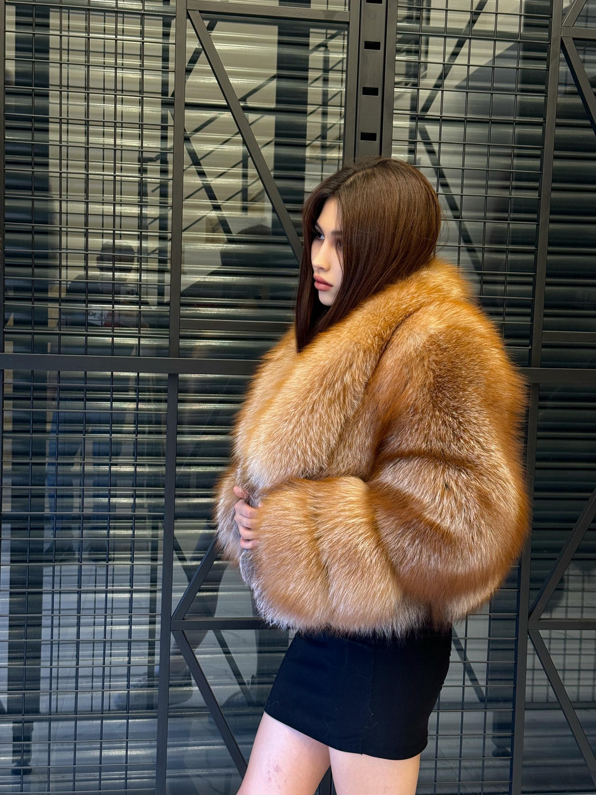 Luxury Fox Fur Jacket, Handmade Winter Fur Coat. Short Fox Fur Coat. Women Fox Fur Jacket. Red Fox Fur Jacket