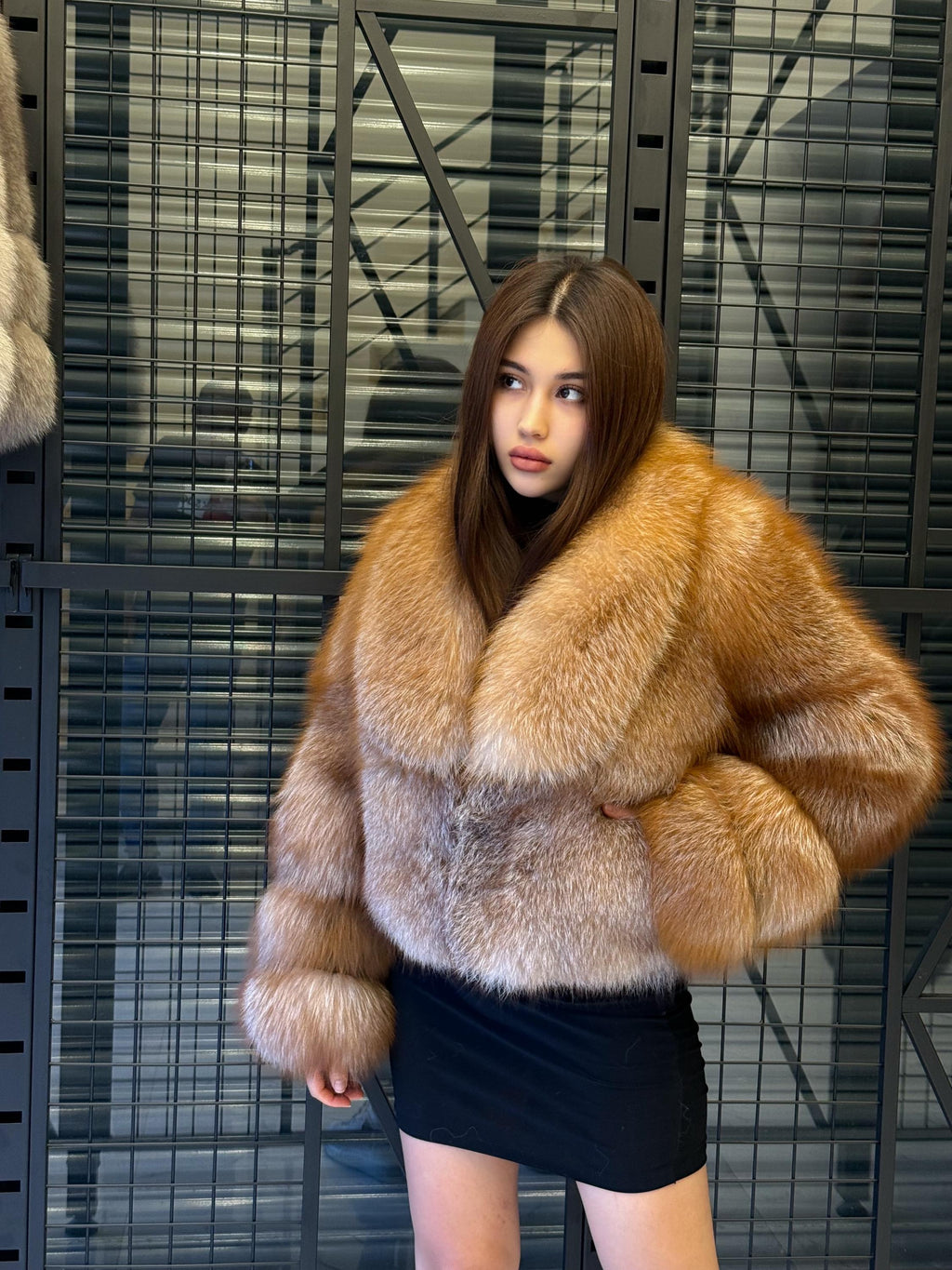 Luxury Fox Fur Jacket, Handmade Winter Fur Coat. Short Fox Fur Coat. Women Fox Fur Jacket. Red Fox Fur Jacket