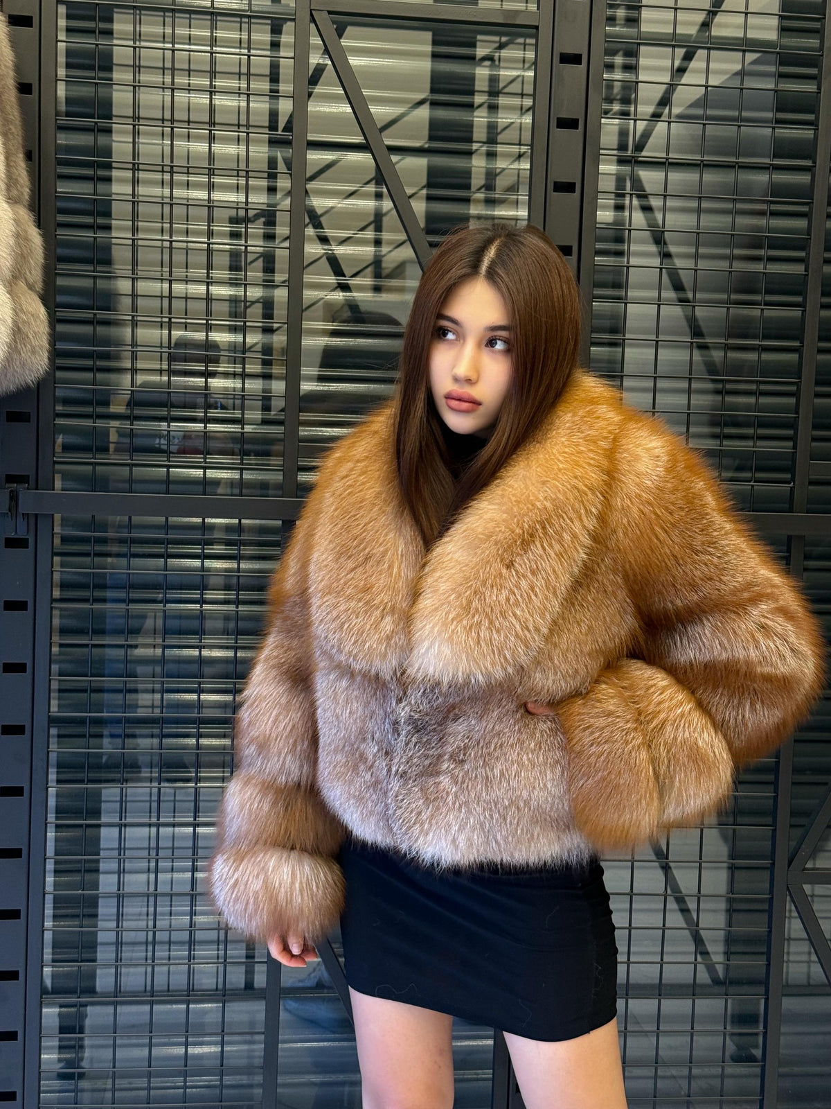 Luxury Fox Fur Jacket, Handmade Winter Fur Coat. Short Fox Fur Coat. Women Fox Fur Jacket. Red Fox Fur Jacket