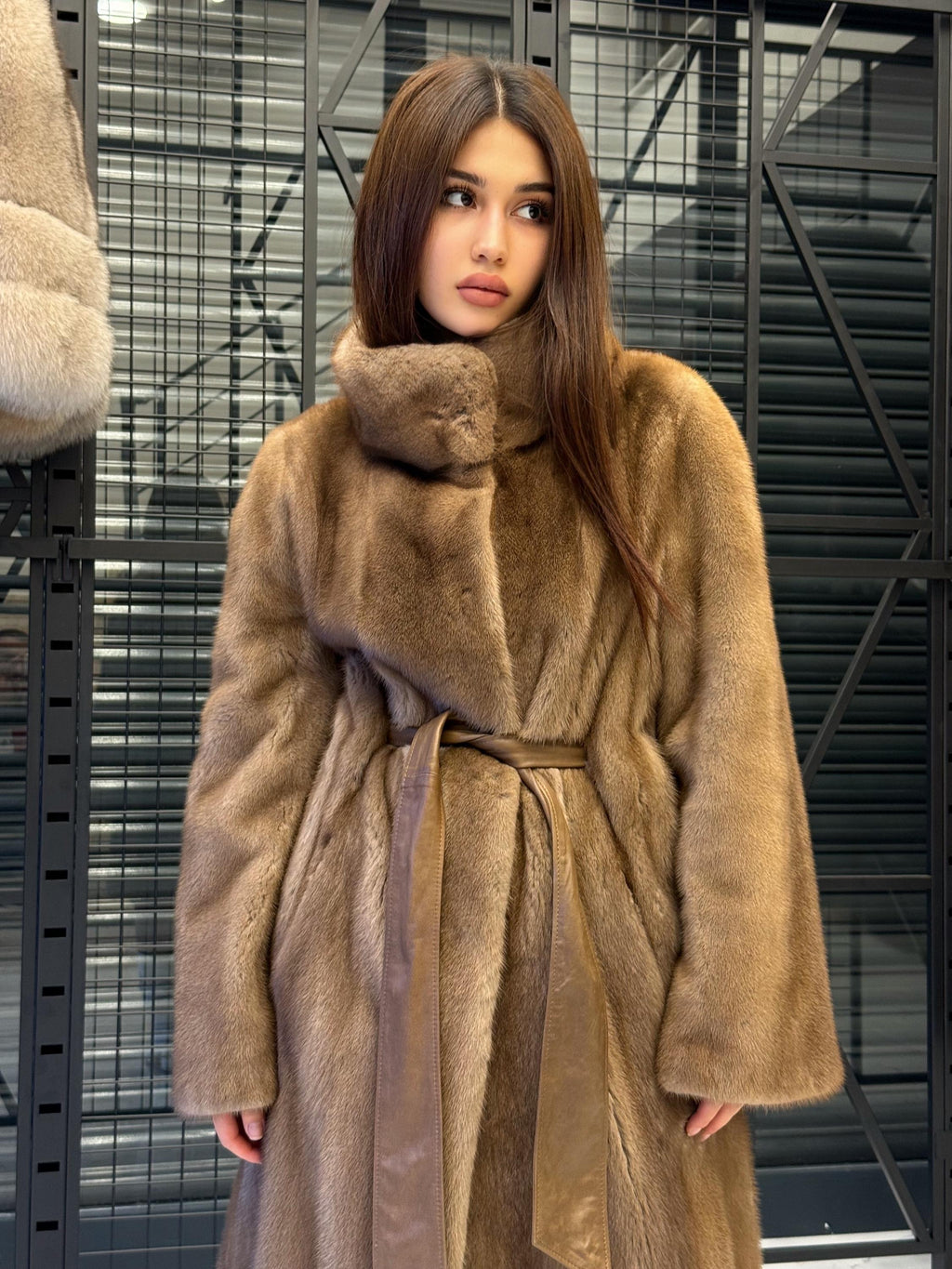 Luxury Brown Mink Fur Coat – Premium Quality Real Fur | Long Belted Winter Overcoat | Elegant Classic Outerwear | Limited Edition