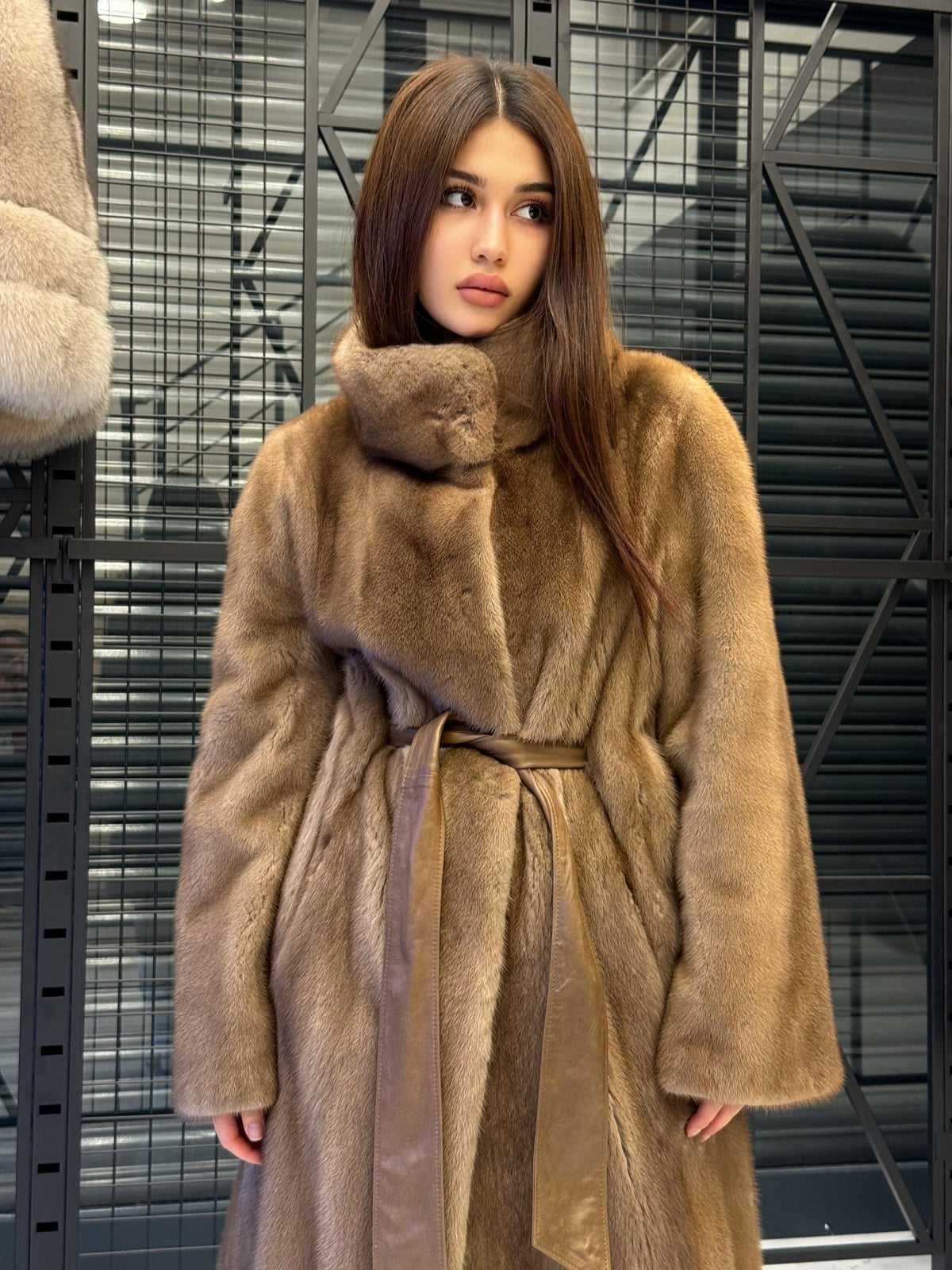 Luxury Brown Mink Fur Coat – Premium Quality Real Fur | Long Belted Winter Overcoat | Elegant Classic Outerwear | Limited Edition