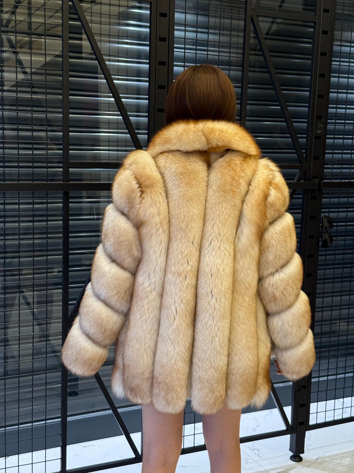 Gold Beige Fox Fur Coat: Women Fox Fur Jacket.. Winter Fox Fur Coat.. Premium Fox Fur Jacket __ Plus Size Fox Fur Coat