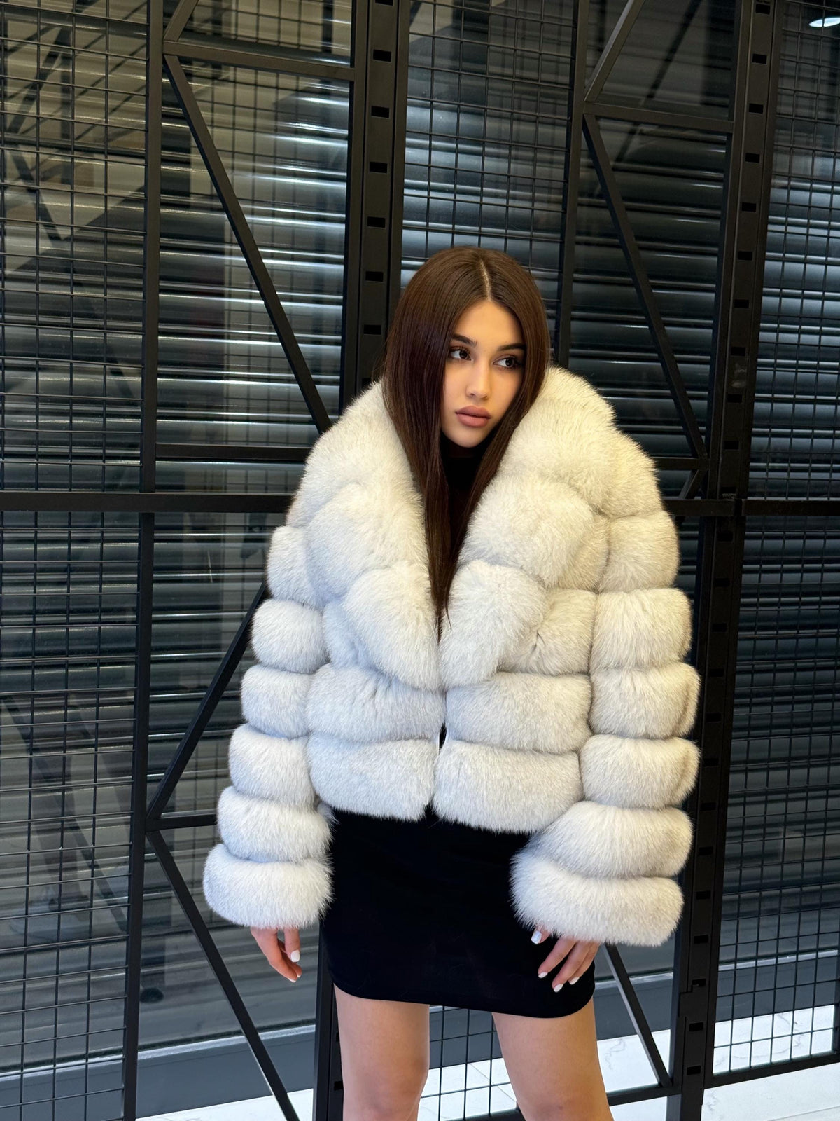 White Fox Fur Jacket for Women | Handmade Natural Luxury Winter Fur Coat