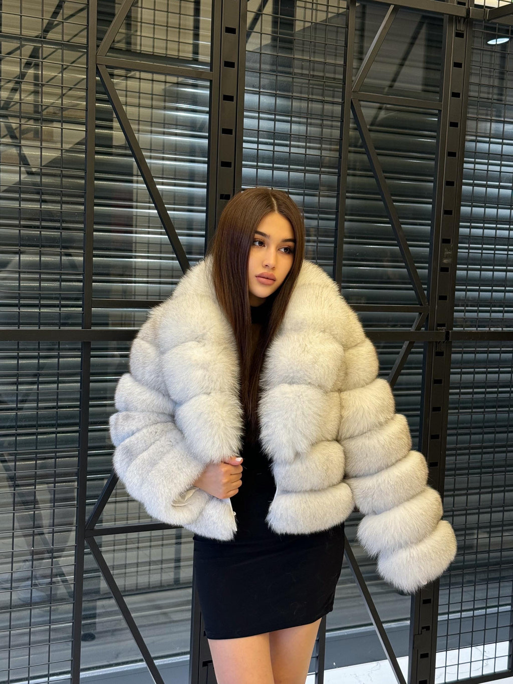 White Fox Fur Jacket for Women | Handmade Natural Luxury Winter Fur Coat