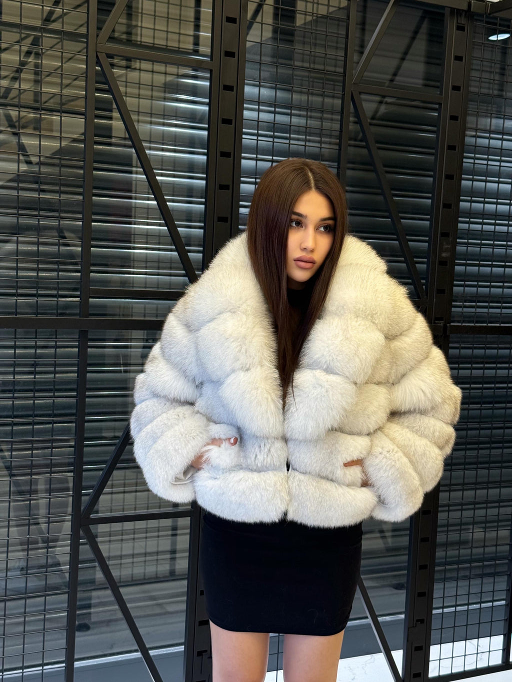White Fox Fur Jacket for Women | Handmade Natural Luxury Winter Fur Coat