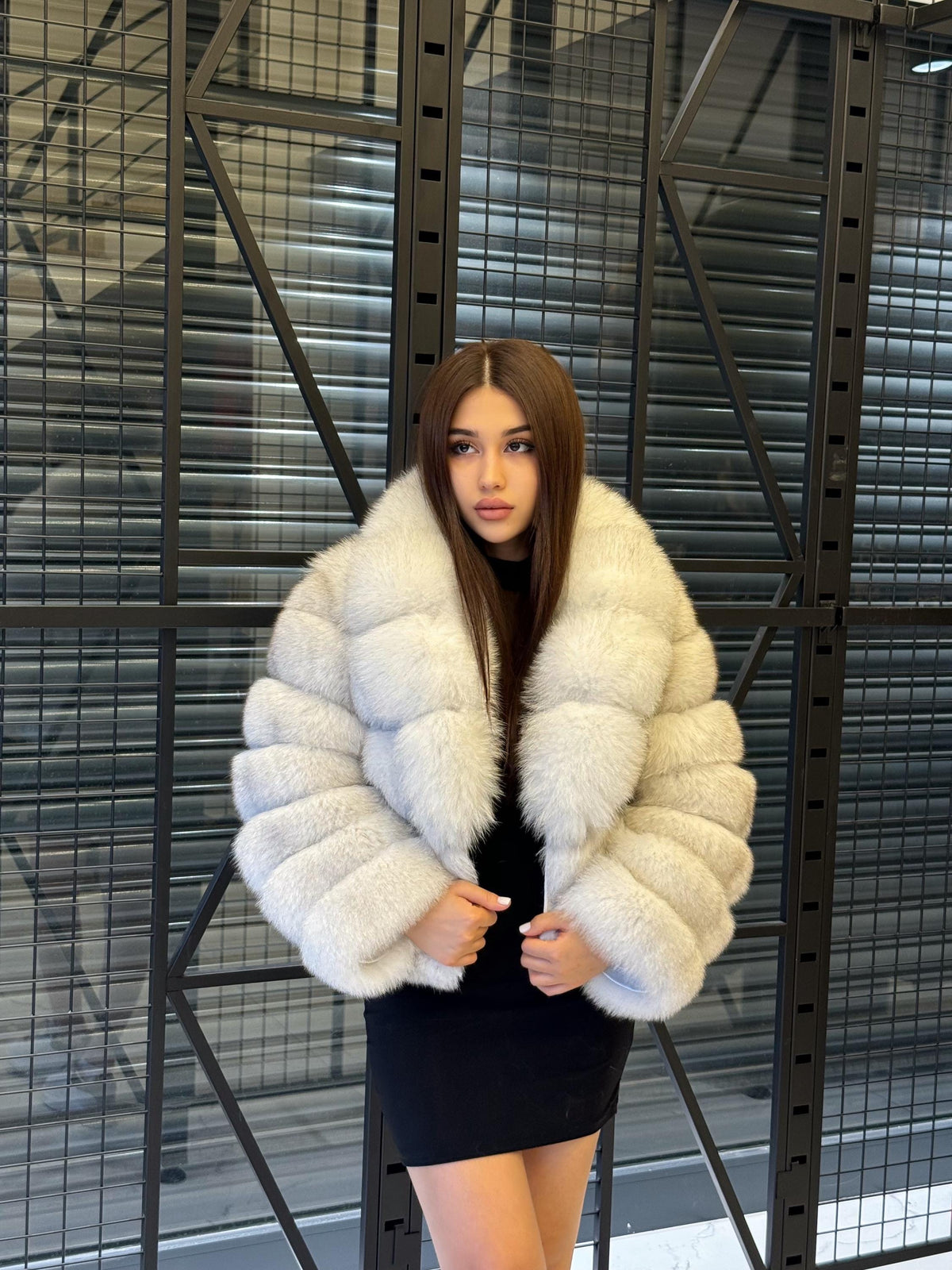 White Fox Fur Jacket for Women | Handmade Natural Luxury Winter Fur Coat