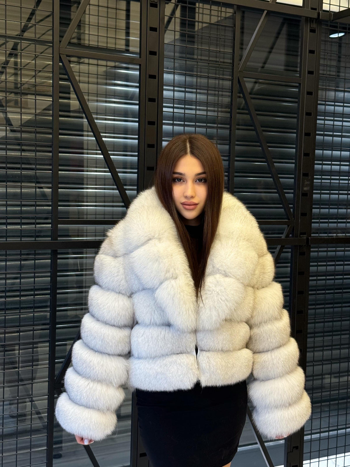 White Fox Fur Jacket for Women | Handmade Natural Luxury Winter Fur Coat