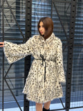 Handmade Faux Fur Snow Leopard Coat: Vegan Lynx Winter Outerwear