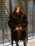 Unisex Dark Brown Fox Fur Coat. Winter Warm Fox Fur Coat. Women Fox Fur Jacket. Men fox Fur Coat
