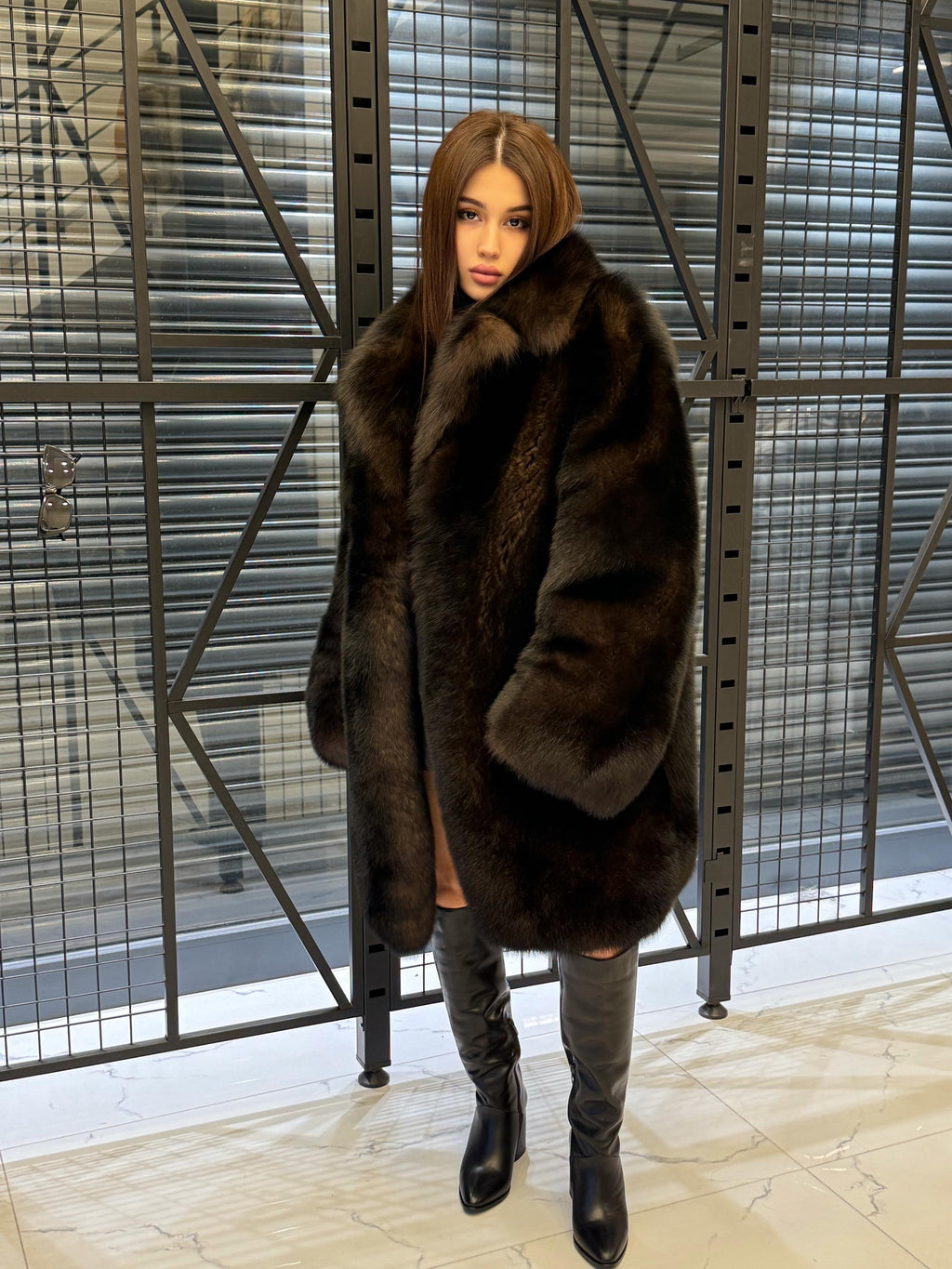 Unisex Dark Brown Fox Fur Coat. Winter Warm Fox Fur Coat. Women Fox Fur Jacket. Men fox Fur Coat