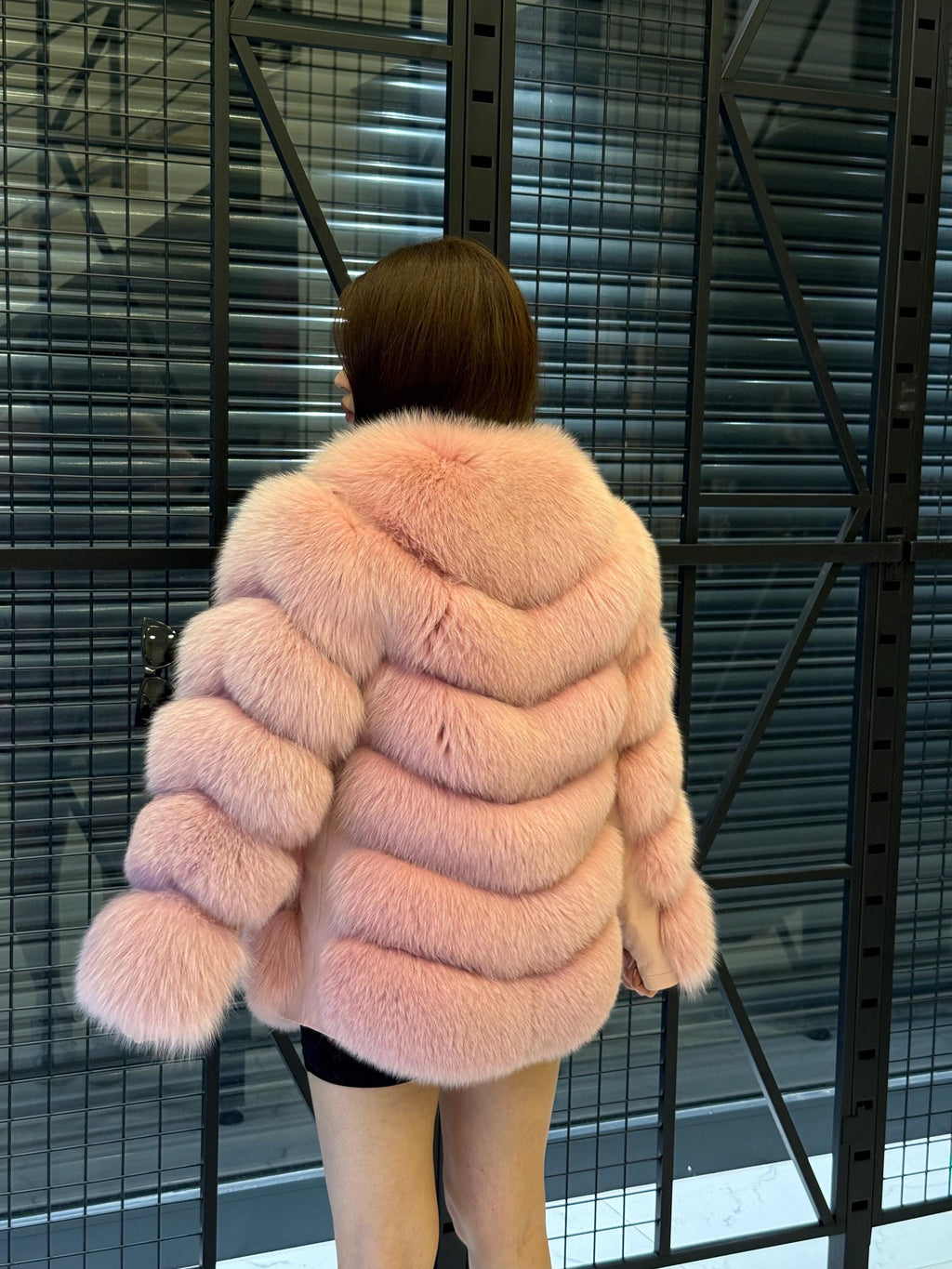 Pink Fox Fur Jacket Women | Handmade Luxury Fur Coat & Vest With Removable Sleeves