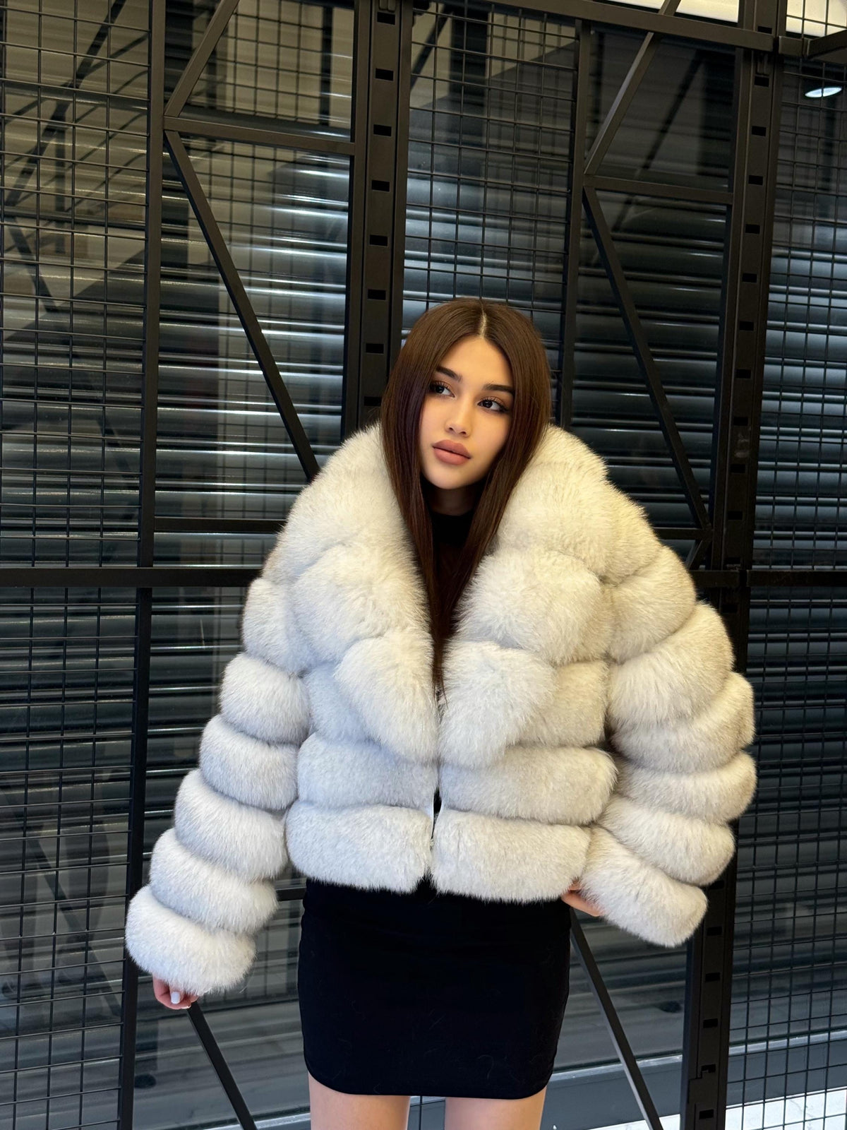White Fox Fur Jacket for Women | Handmade Natural Luxury Winter Fur Coat
