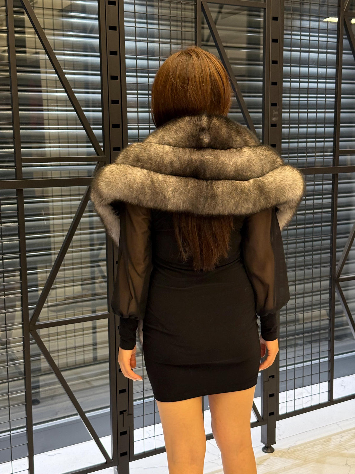 Brown in Gray Fox Fur Stole, Women’s Long Fur Shawl, Three Rows Fox Fur Shawl. Fox Fur Jacket. Fox Fur. Fox Fur Wrap