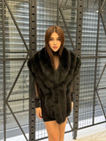 Black Fox Fur Stole, Women’s Long Fur Shawl, Three Rows Fox Fur Shawl. Fox Fur Jacket. Fox Fur. Fox Fur Wrap