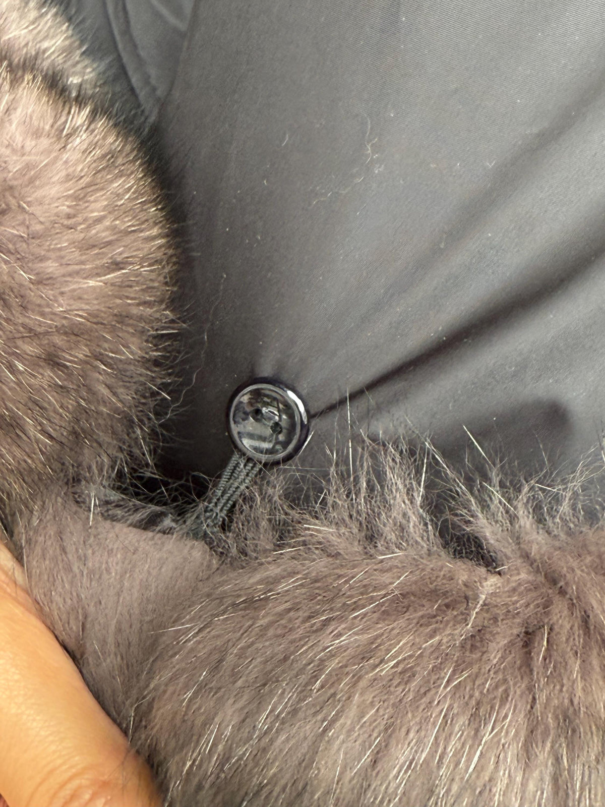 Black Puffer Coat, Women’s Handmade Short Collar Cuffs Fox Fur Jacket