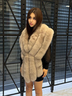Beige Fox Fur Stole, Women’s Long Fur Shawl, Three Rows Fox Fur Shawl. Fox Fur Jacket. Fox Fur. Fox Fur Wrap