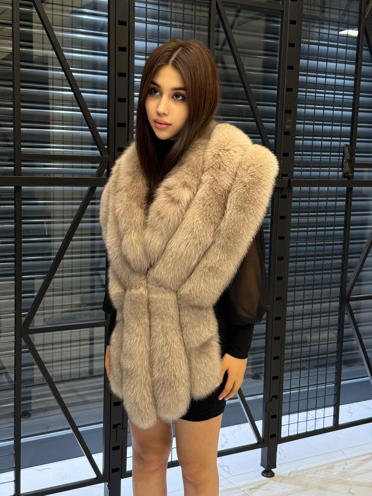 Beige Fox Fur Stole, Women’s Long Fur Shawl, Three Rows Fox Fur Shawl. Fox Fur Jacket. Fox Fur. Fox Fur Wrap