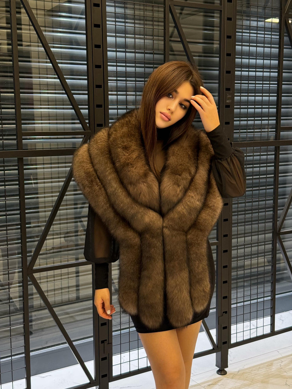 Brown Fox Fur Shawl, Fox Fur Stole, Women’s Long Fur Shawl, Three Rows Fox Fur Shawl. Fox Fur Jacket. Fox Fur. Fox Fur Wrap. Sable Brown Fox
