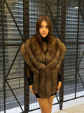 Brown Fox Fur Shawl, Fox Fur Stole, Women’s Long Fur Shawl, Three Rows Fox Fur Shawl. Fox Fur Jacket. Fox Fur. Fox Fur Wrap. Sable Brown Fox