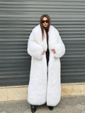 Long Shadow White Fox Fur Coat, Unisex Luxury Winter Fur Jacket