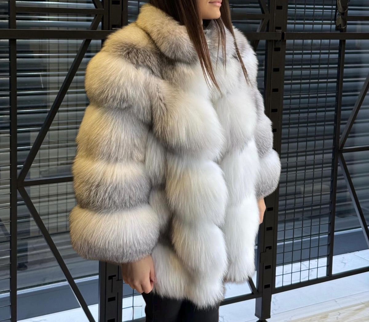 Women’s White Arctic Fox Fur Jacket - Luxury Fur Winter Coat
