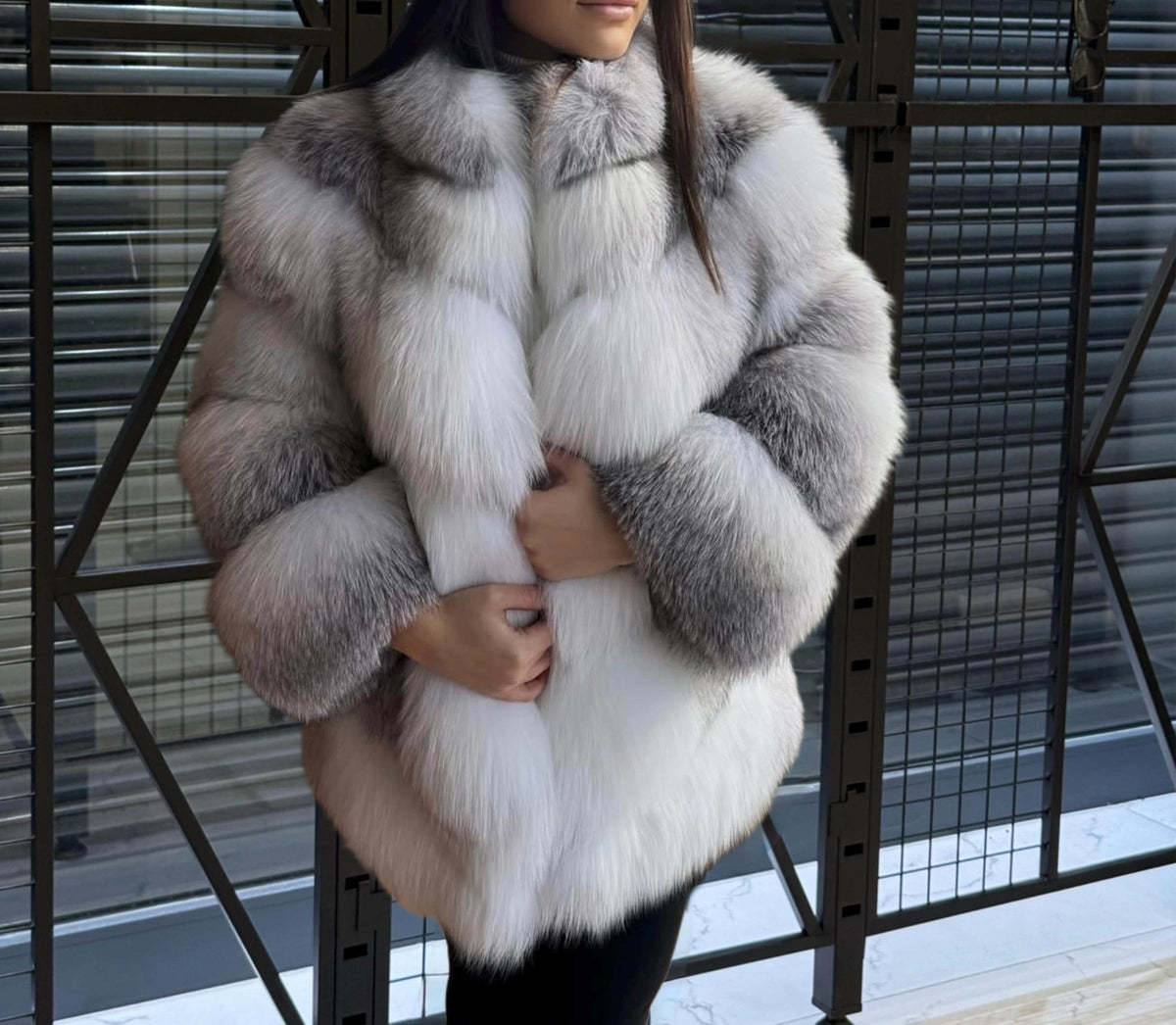 Women’s White Arctic Fox Fur Jacket - Luxury Fur Winter Coat