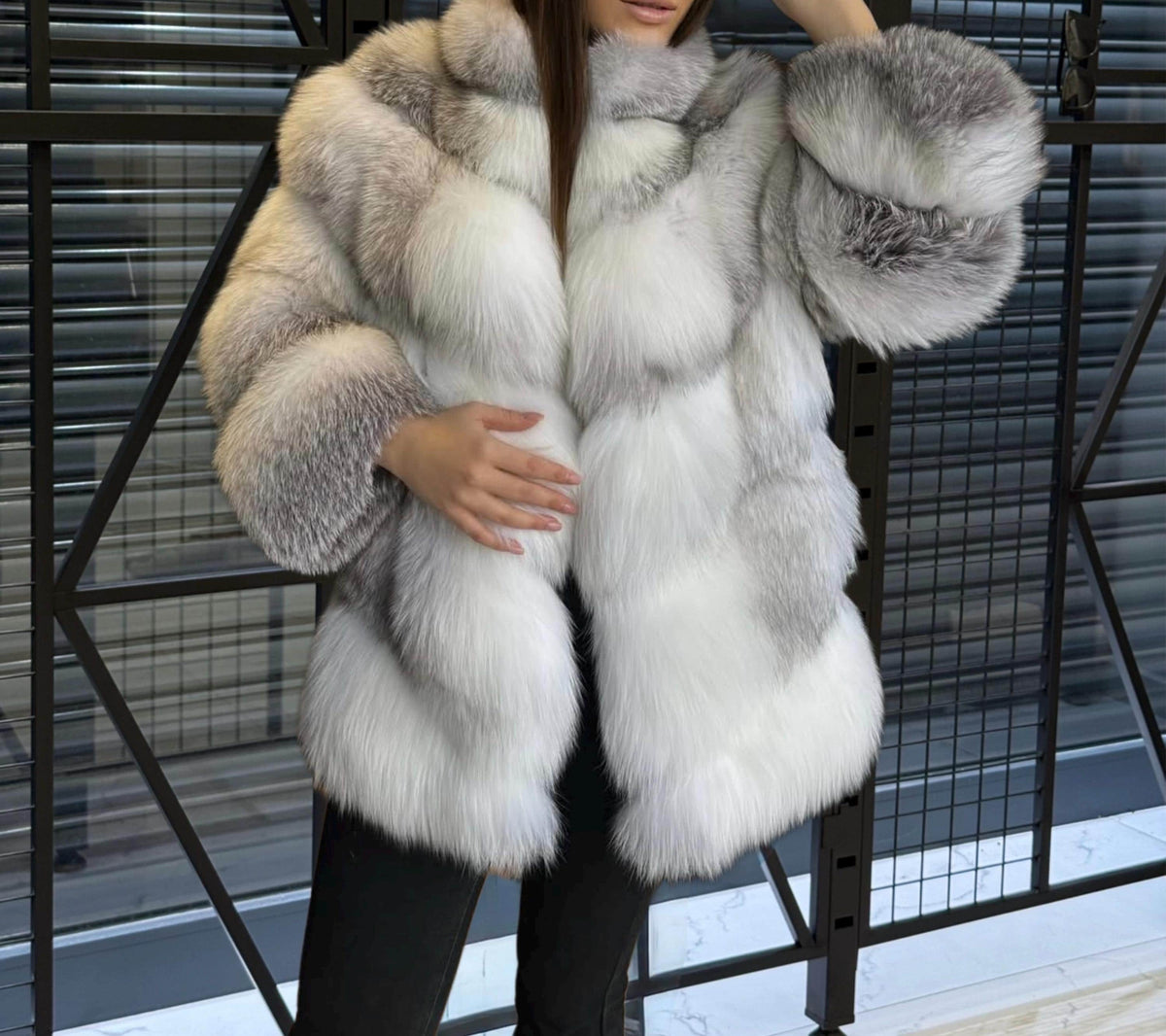 Women’s White Arctic Fox Fur Jacket - Luxury Fur Winter Coat
