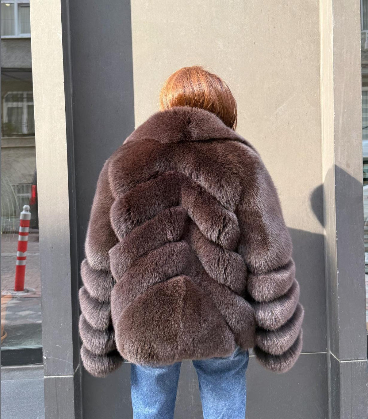 Brown Fox Fur Jacket: Women’s Short Fox Fur Coat. Chocolate Brown Fox Fur Jacket. Fox Fur Jacket