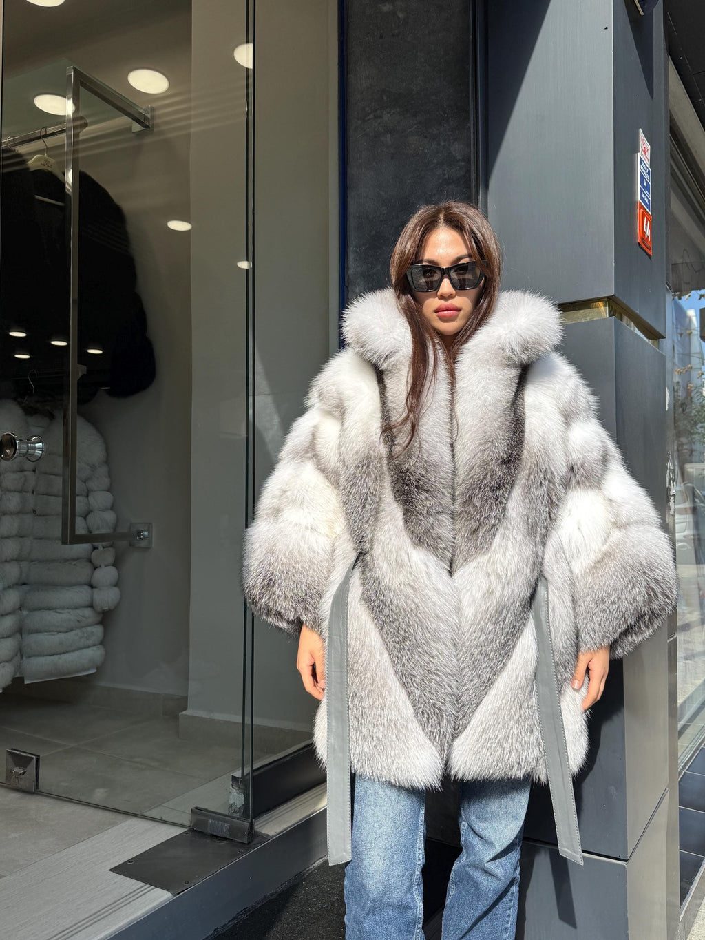 Women’s White Arctic Fox Fur Jacket - Luxury Fur Winter Coat
